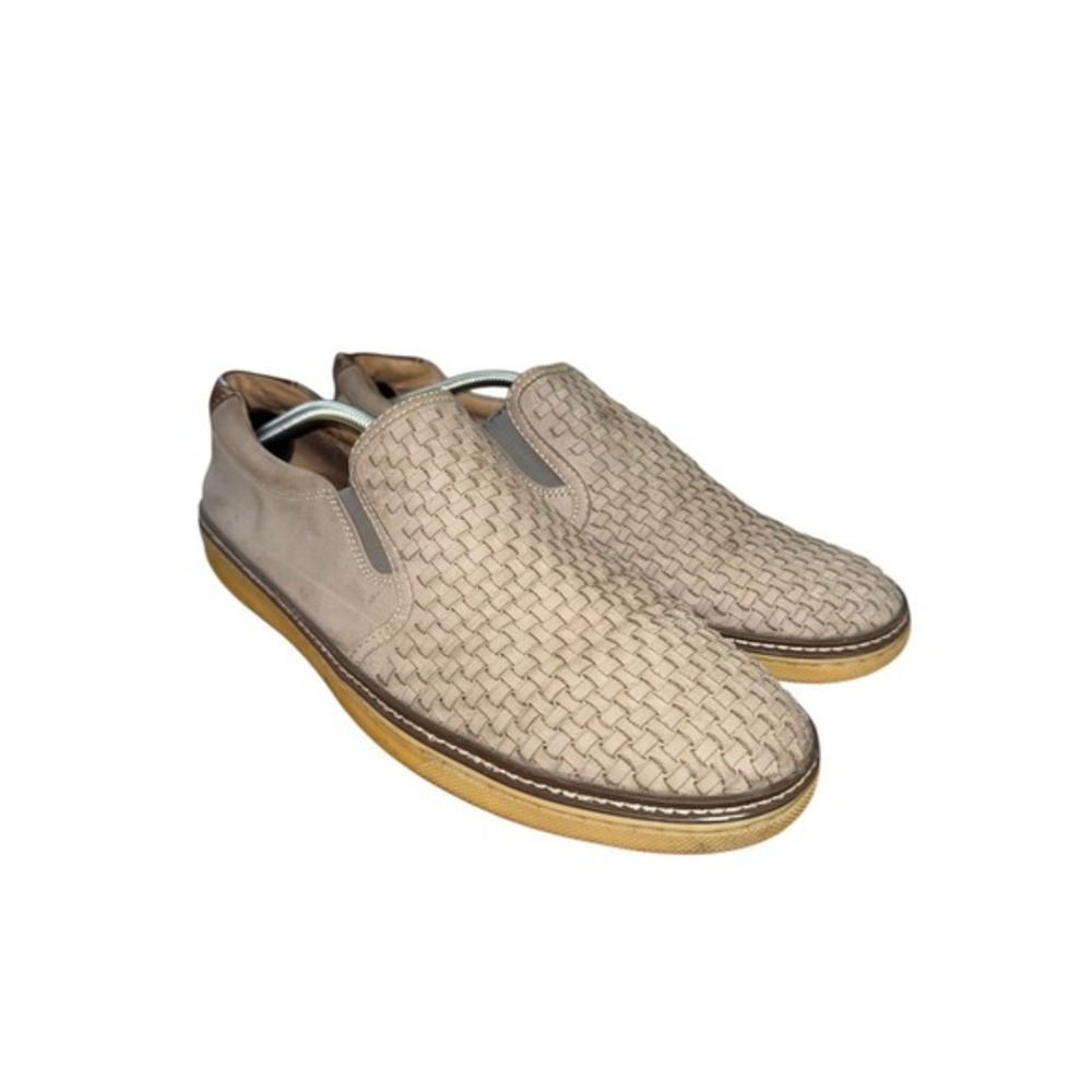 Johnston & Murphy McGuffey Mens 12M Pre-Owned Slip On Loafer Shoes Woven Leather